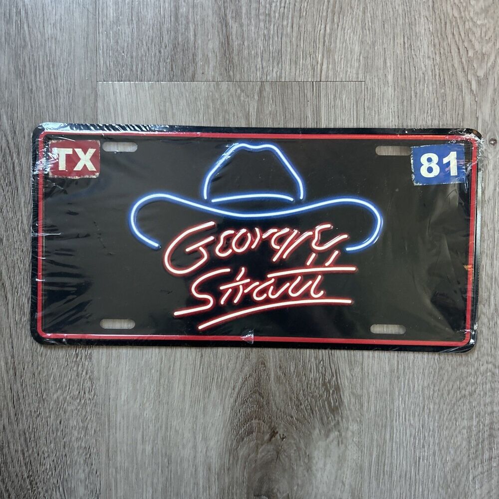 George Strait Texas 81 License Plate Neon Sign Country Music Concert Tour Sign